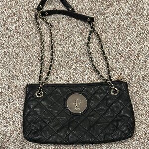 DKNY Black Quilted Shoulder Bag with Chain Strap